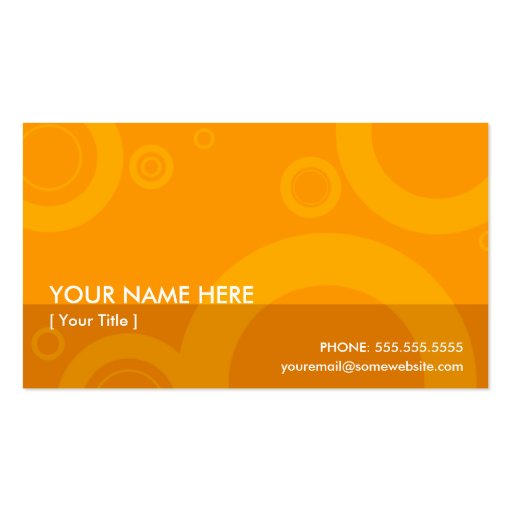 orange rings business card templates (front side)
