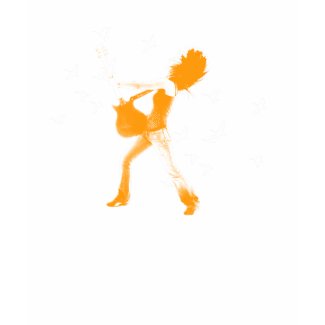 Orange Rock Girl and Birds shirt