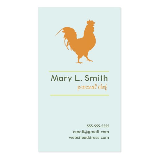 Orange Rooster Business Cards (front side)