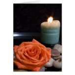 Orange Rose and Harmony Candle Card