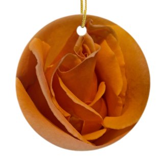 Orange Rose Christmas Ornament