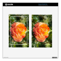 Orange Rose Flower Decals For Kindle Fire