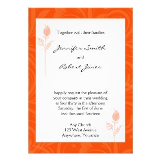 Orange Rose Graphic Wedding Invitation