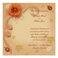 Orange Rose in the Fall Wedding Invitation