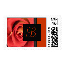 Orange Rose Monogram Postage