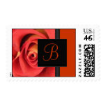 Orange Rose Monogram Postage postage