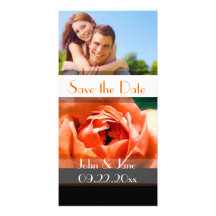 Orange Rose  /photo  "Save the Date" Customized Photo Card