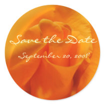 Orange Rose "Save the Date" Round Stickers