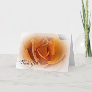 Orange Rose Thank You Card card