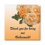 orange rose wedding invitation card refrigerator magnet