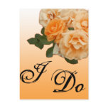 orange rose wedding invitation card post card