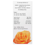 Orange Rose Wedding Program Customized Rack Card