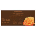 Orange Rose with Brown Accent Wedding Program Personalized Rack Card