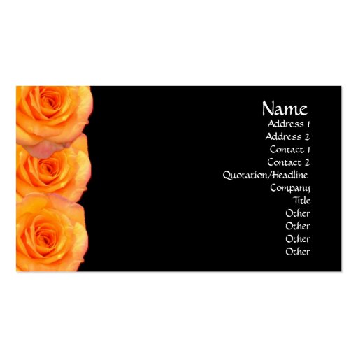 Orange Roses Business Card (front side)