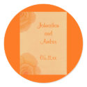Orange Roses, Wedding Save the date stickers sticker