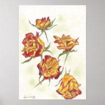 Orange Roses with Positve Energy Poster