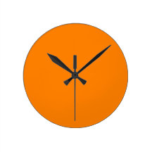 Orange Round Wall Clock