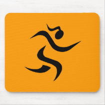 ORANGE Runner Girl Mousepad