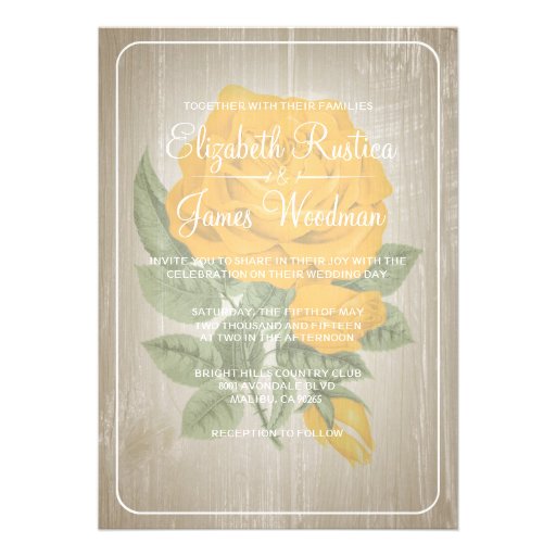 Orange Rustic Floral Wedding Invitations