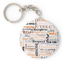 Orange Sacral Chakra Positive Affirmations Keychains