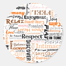 Orange Sacral Chakra Positive Affirmations Stickers