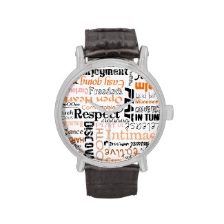 Orange Sacral Chakra Positive Affirmations Wristwatches