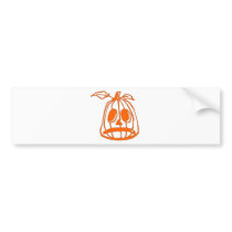 Orange Sad Pumpkin Face bumper stickers