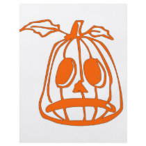 Orange Sad Pumpkin Face Flyer Design