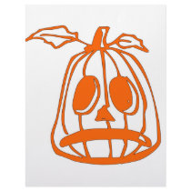 Orange Sad Pumpkin Face Custom Letterhead