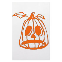 Orange Sad Pumpkin Face stationery