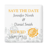 Orange Save The Dates magnets
