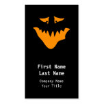 Orange Scary Face. Monster. Business Card