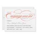 Orange Script Engagement Party Invitation invitation