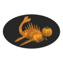 Orange Seadragon Oval Sticker