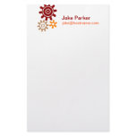 Orange Set of Gears stationery