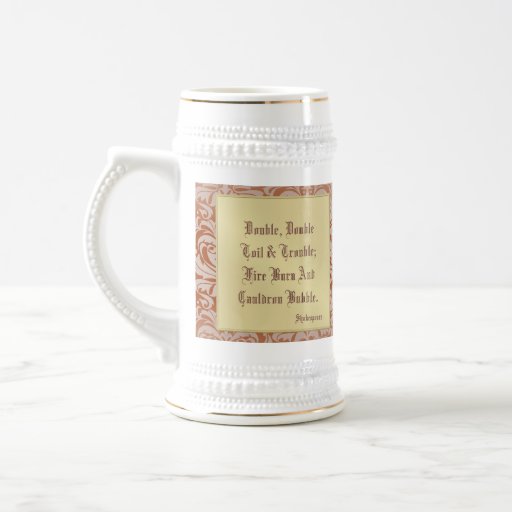 Orange Shakespeare Renaissance Halloween Stein Mugs