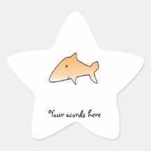 Orange shark sticker