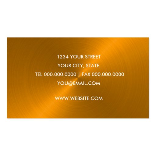 Orange Sheen Business Card (back side)