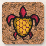 Orange Shell Turtle Cork Coasters