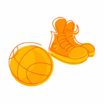 Orange shoes & ball acrylic cut out