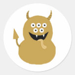 Orange Silly Monster Stickers