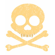 Orange Skull Distressed 2-Sided Women's Shirts