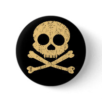 Orange Skull Distressed Buttons