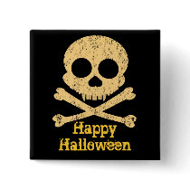 Orange Skull Distressed Buttons
