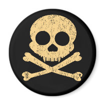 Orange Skull Distressed Magnets