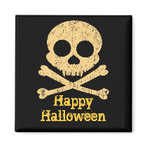 Orange Skull Distressed Magnets