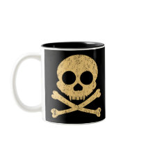 Orange Skull Distressed Mugs