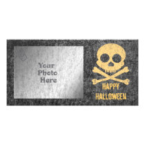 Orange Skull Distressed Photo Card