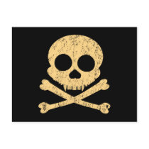 Orange Skull Distressed Postcard