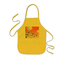 Orange Sky, Cherry Blossoms & Butterflies Apron